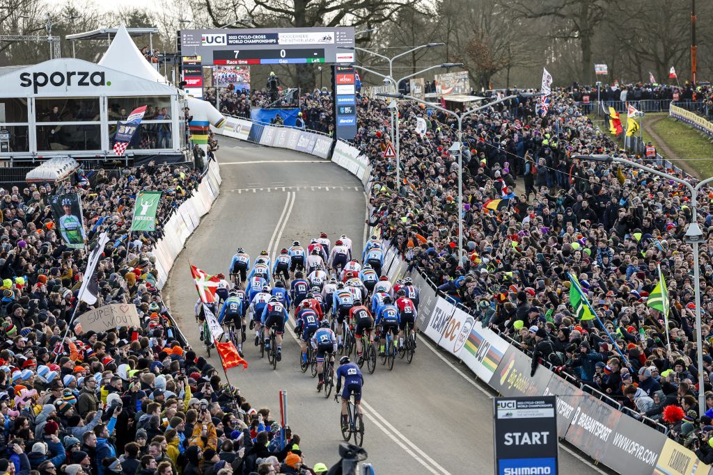 HOOGERHEIDE Participants in action during the Cyclocross World Championships in North Brabant ANP BAS CZERWINSKI Photo by ANP via Getty Images