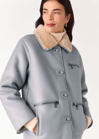 Grey Angelina Faux Fur Jacket