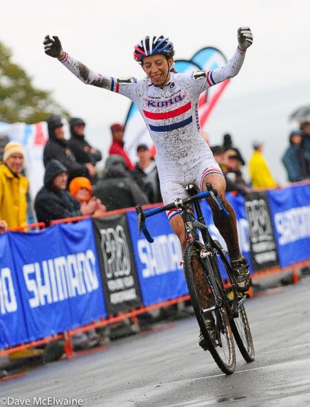 Helen Wyman (Kona) making it four consecutive wins in Gloucester