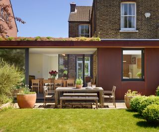 flat roof extension with part living roof