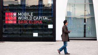 BARCELONA, SPAIN FEBRUARY 28: Every year, tens of thousands of reporters, analysts, and businesspeople attend the Mobile World Congress trade show in Barcelona. February 28, 2015 in Barcelona, Spain