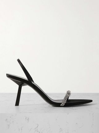 Rendez-Vous Crystal-Embellished Satin Slingback Sandals