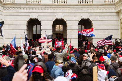 A pro-Trump mob at the Capitol last week.