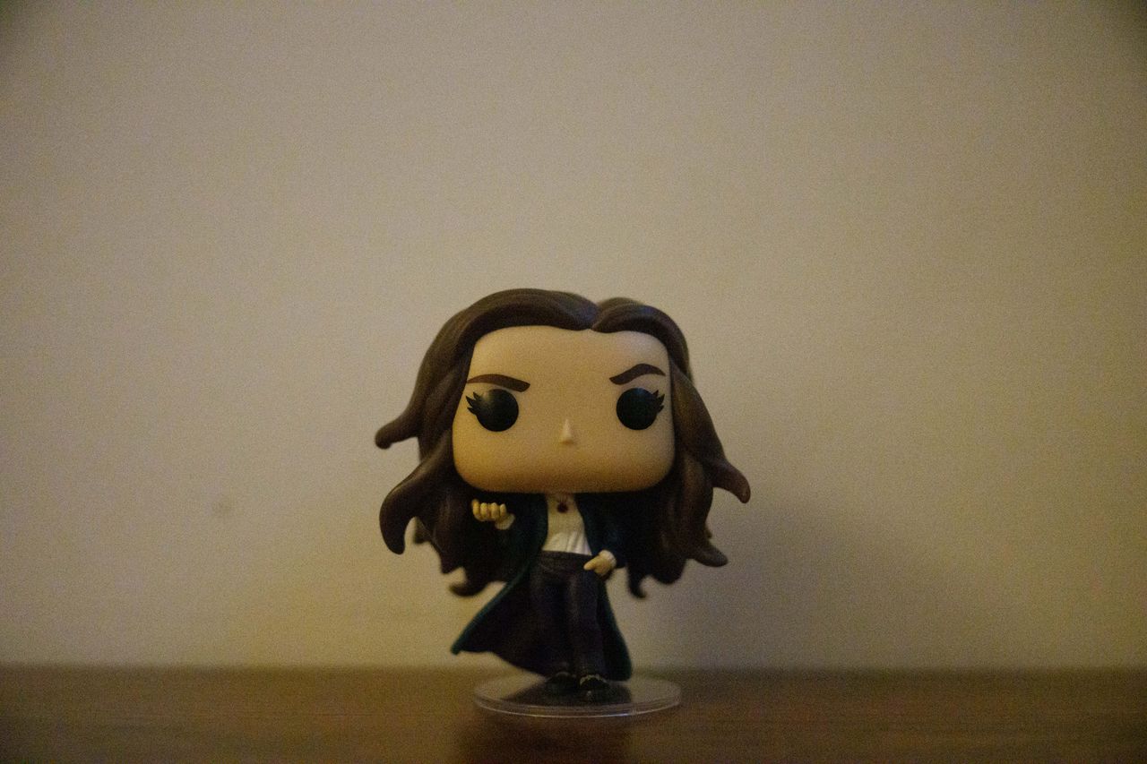 A photo of a Funko Pop bobblehead, taken on a Sony A1 II mirrorless camera and with a Sony FE 28-70mm F2 GM lens