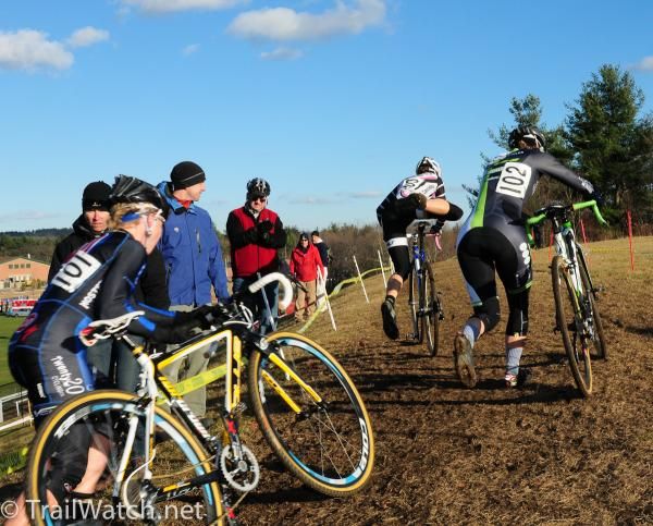 Laura Van Gilder (C3 Athletes Serving Athletes) wasted no time making contact with the leaders