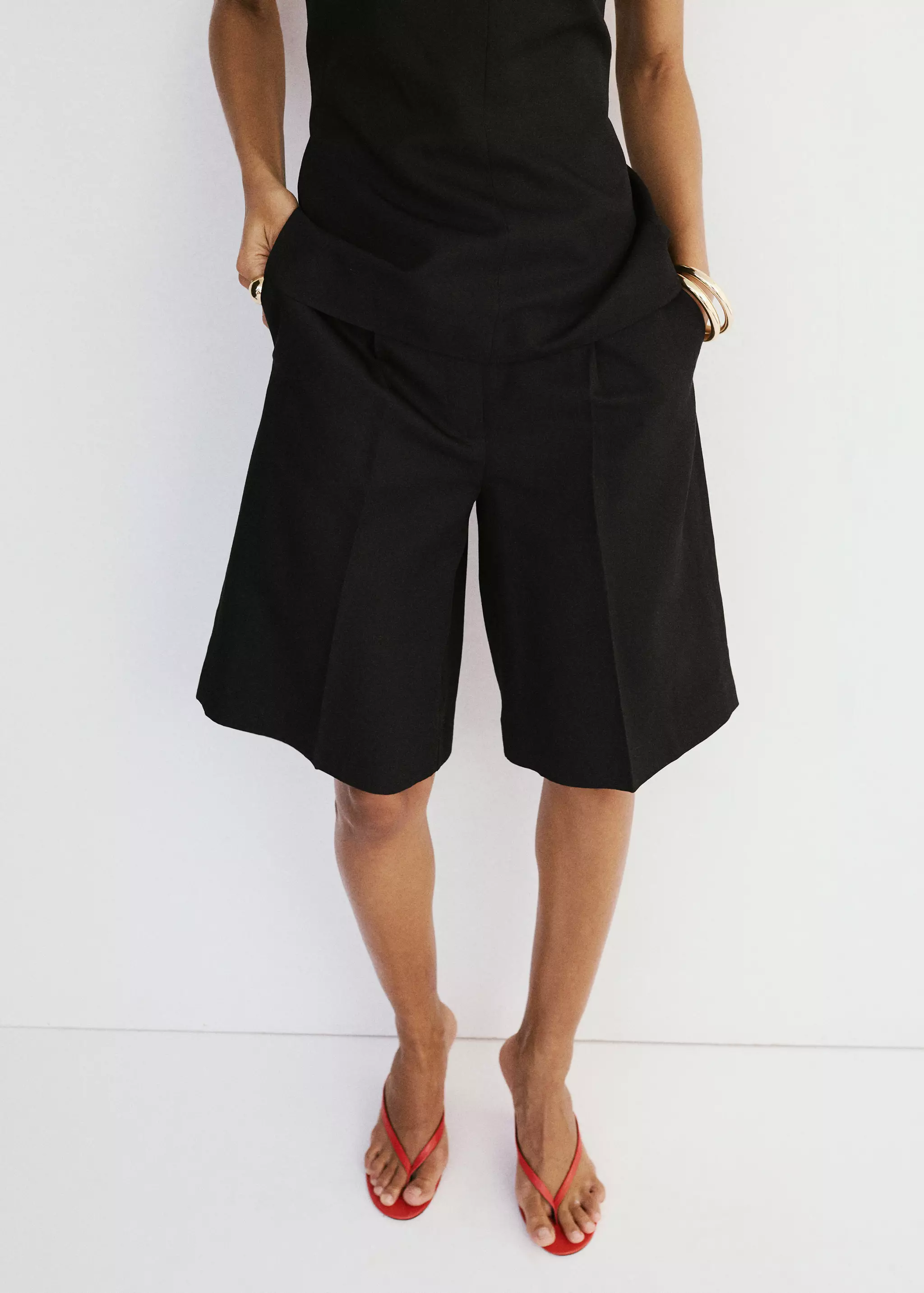 Straight Linen Bermuda Shorts - Women | Mango Usa