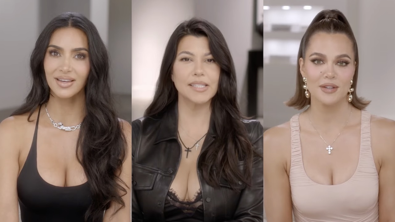 Kim, Kourtney, and Khloe Kardashian in their confessionals for season 7 of The Kardashians