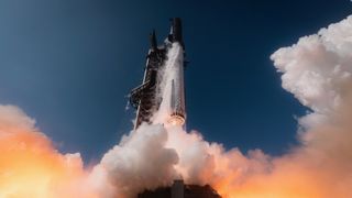 SpaceX's first Starship V3 vehicle launches on a test flight on May 22, 2026.