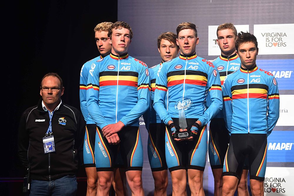The belgian team in the junior men's race at Worlds