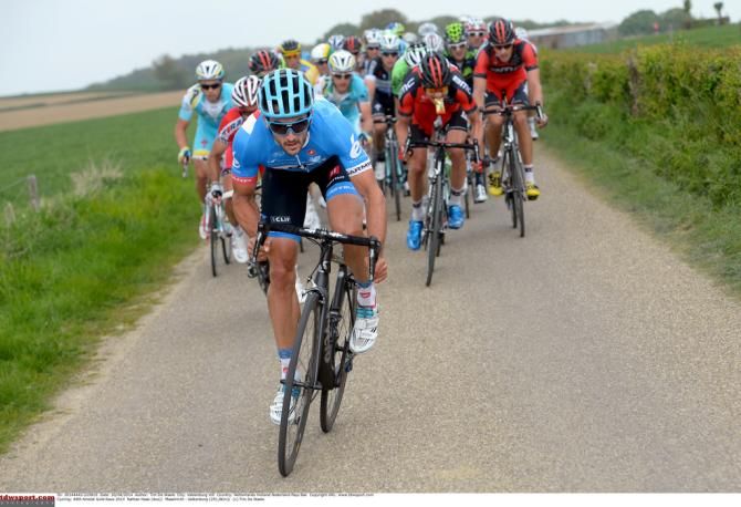 Nathan Haas (Garmin Sharp) attacks the bunch