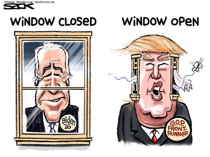 Political cartoon U.S. Joe Biden Donald Trump 2016