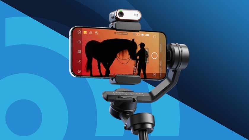 The Hohem iSteady M7 on a blue background