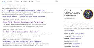 Google search results for FCC