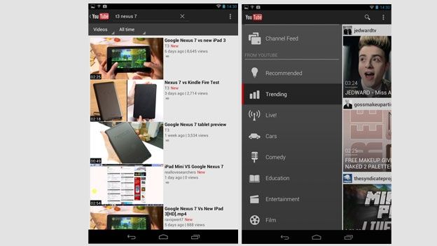 Android 4.1 Jelly Bean: YouTube HD