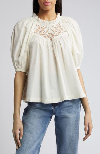 Baylor Eyelet Puff Sleeve Top