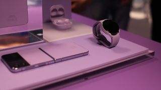 Samsung Galaxy Watch 5 with Z Flip 4 in Bora Purple