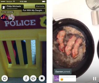 Video quality is generally the same with Meerkat (left) and Periscope (right).
