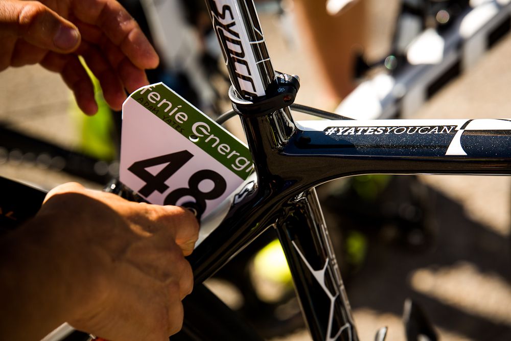 Number plats and hashtags adron the bikes