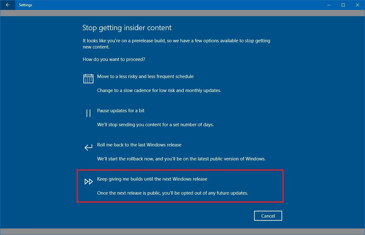 Why Insiders should optout of the program when Windows 10 Fall