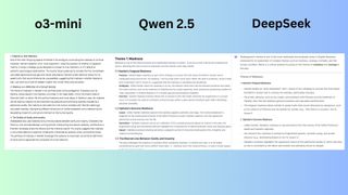 o3-mini vs. Qwen 2.5 vs. DeepSeek screenshot