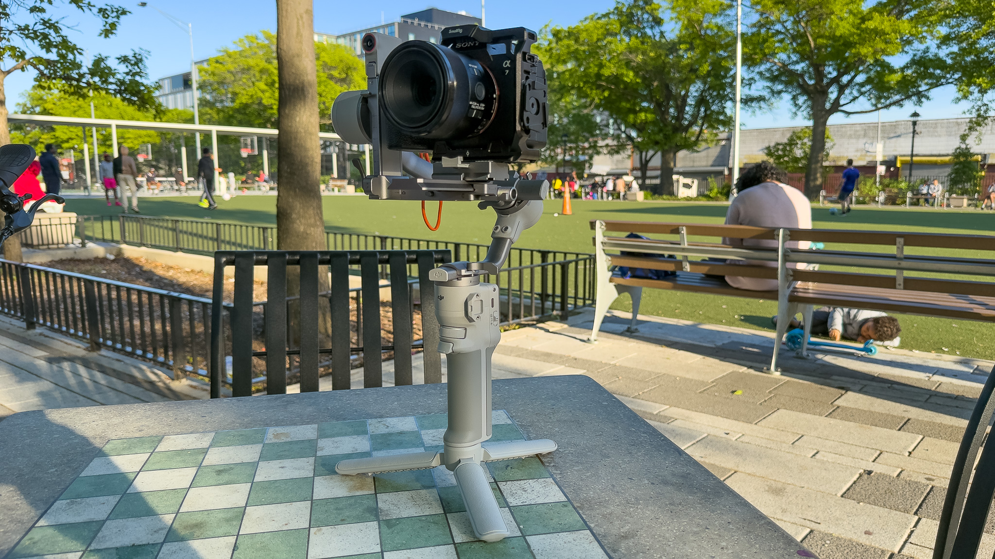 DJI RS4 Mini_On table with Sony a7siii and Sony 50mm Lens