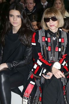 Kendall Jenner sits next to Anna Wintour at the Topshop show.