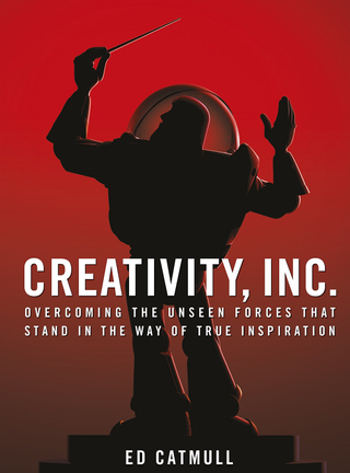 Creativity Inc book cover features Pixar's Buzz Lightyear in a conductor's pose
