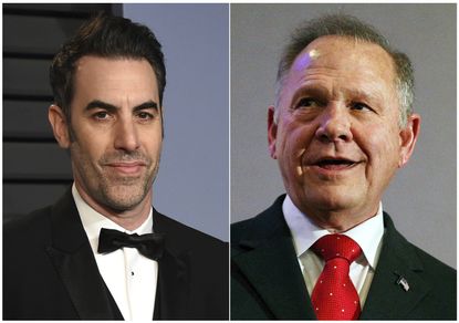 Sacha Baron Cohen and Roy Moore.