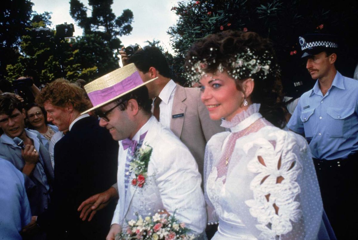 Elton John marries sound engineer Renate Blauel in Sydney, 14th February 1984. They divorced four years later.