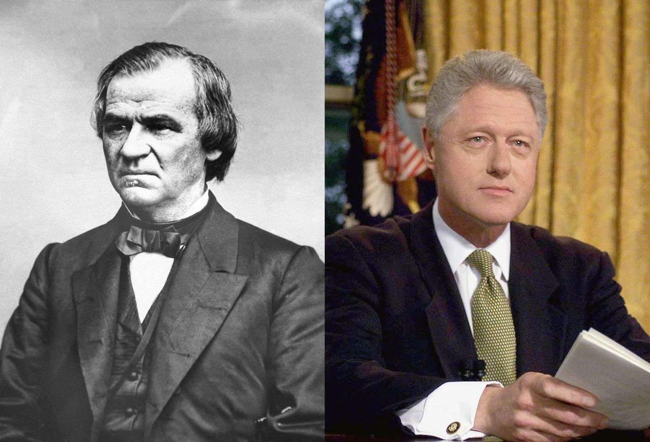 Former Presidents Andrew Johnson and Bill Clinton.