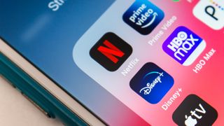 App dei servizi di streaming sullo schermo di un iPhone