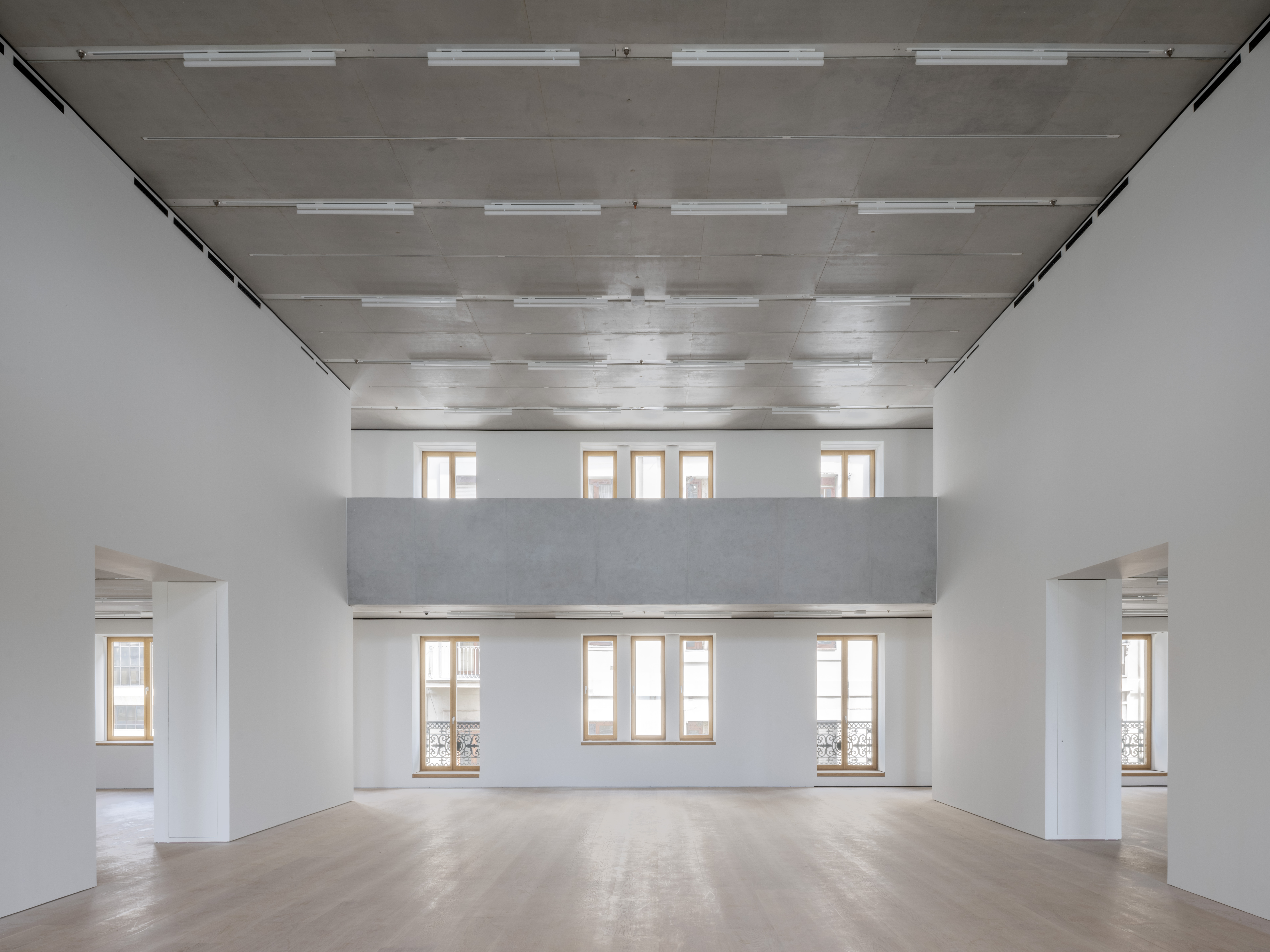 empty interiors of Faro Santander looking out through large windows