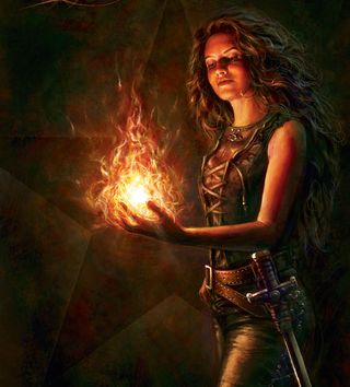 digital artist Irina French with fire