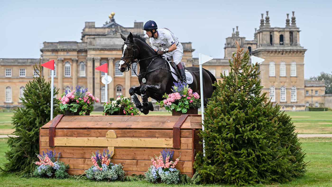 Harry Meade on Annaghmore Valoner on the Blenheim Horse Trials cross-country course.