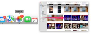 To transfer images from the Photos app to another Mac, open the Photos app, then select the images you wish to send.