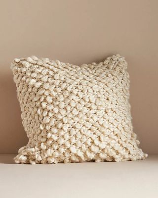Ivory chunky knit pillow