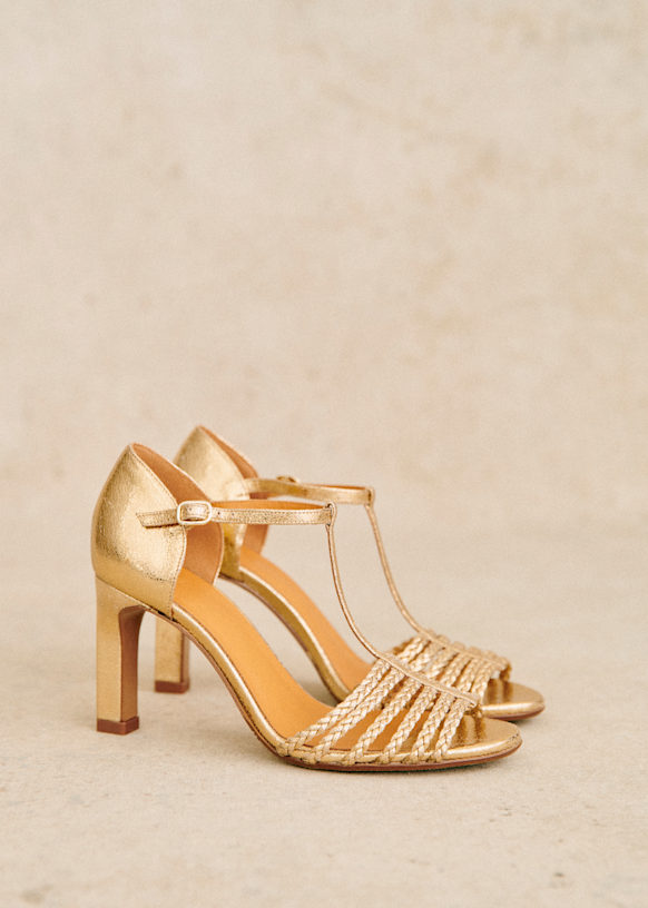 Clementine Sandals - Braided Gold - Goat Leather - Sézane