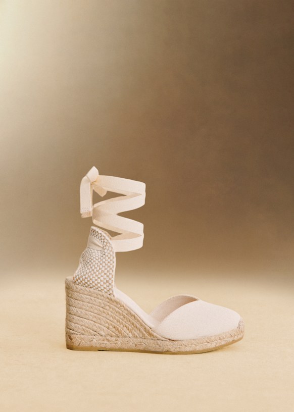 Diana Espadrilles - Ecru Canvas - Cotton Fabric - Cézanne