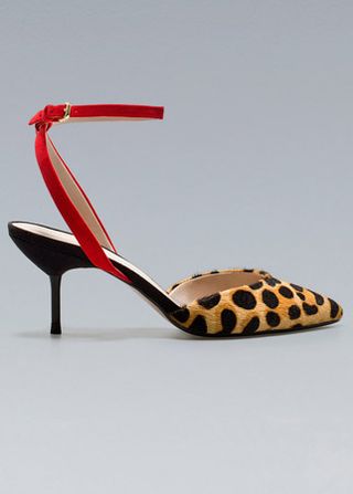 Zara leopard print kitten heels, £49.99