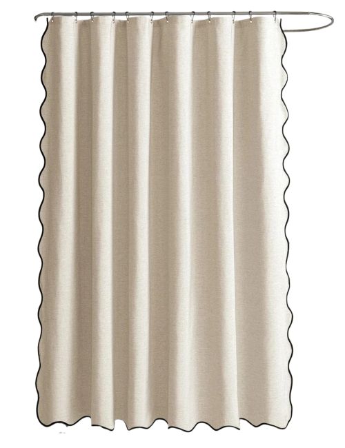 East Urban Home Long Scalloped Shower Curtain
