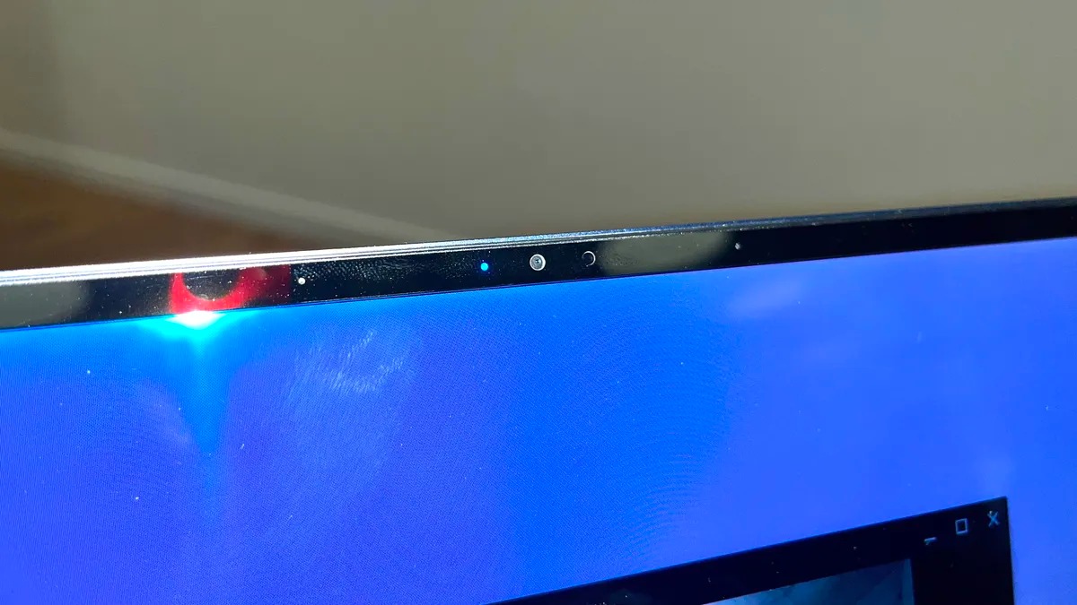 closeup of samsung galaxy chromebook plus webcam