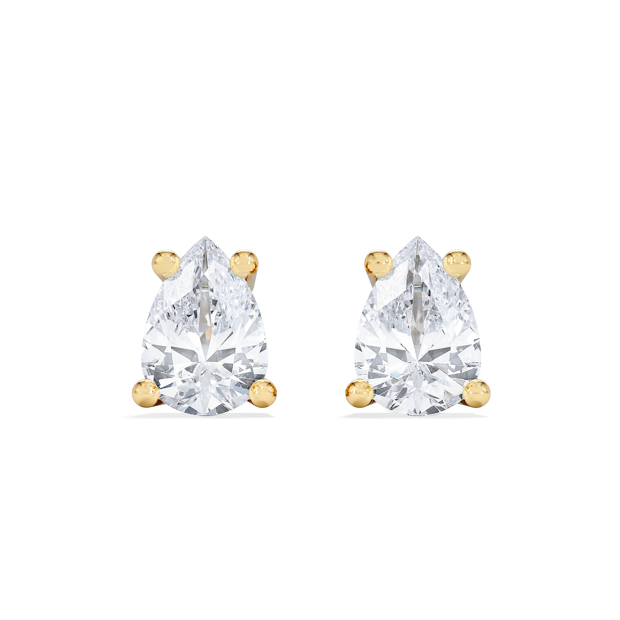 Naomi Pear Cut Lab Diamond Stud Earrings 0.30ct H/si in 18k Gold Vermeil
