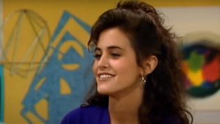 Courteney Cox in Family Ties.