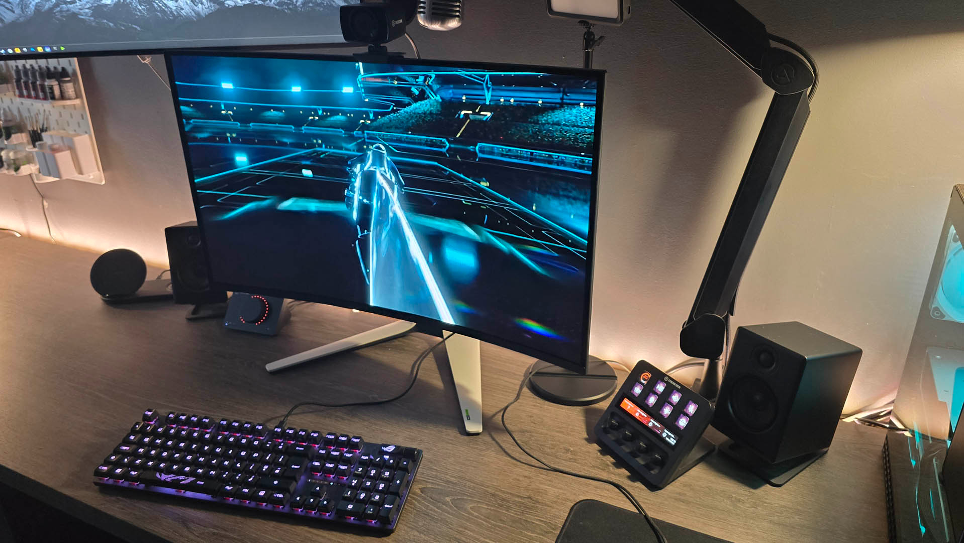 The Alienware AW3225QF QD-OLED monitor on a desk