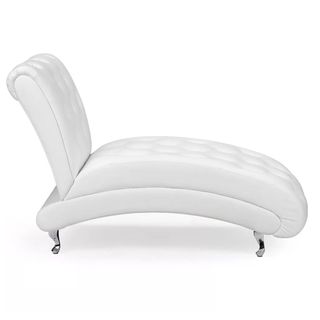 Contemporary Faux Leather Upholstered Chaise