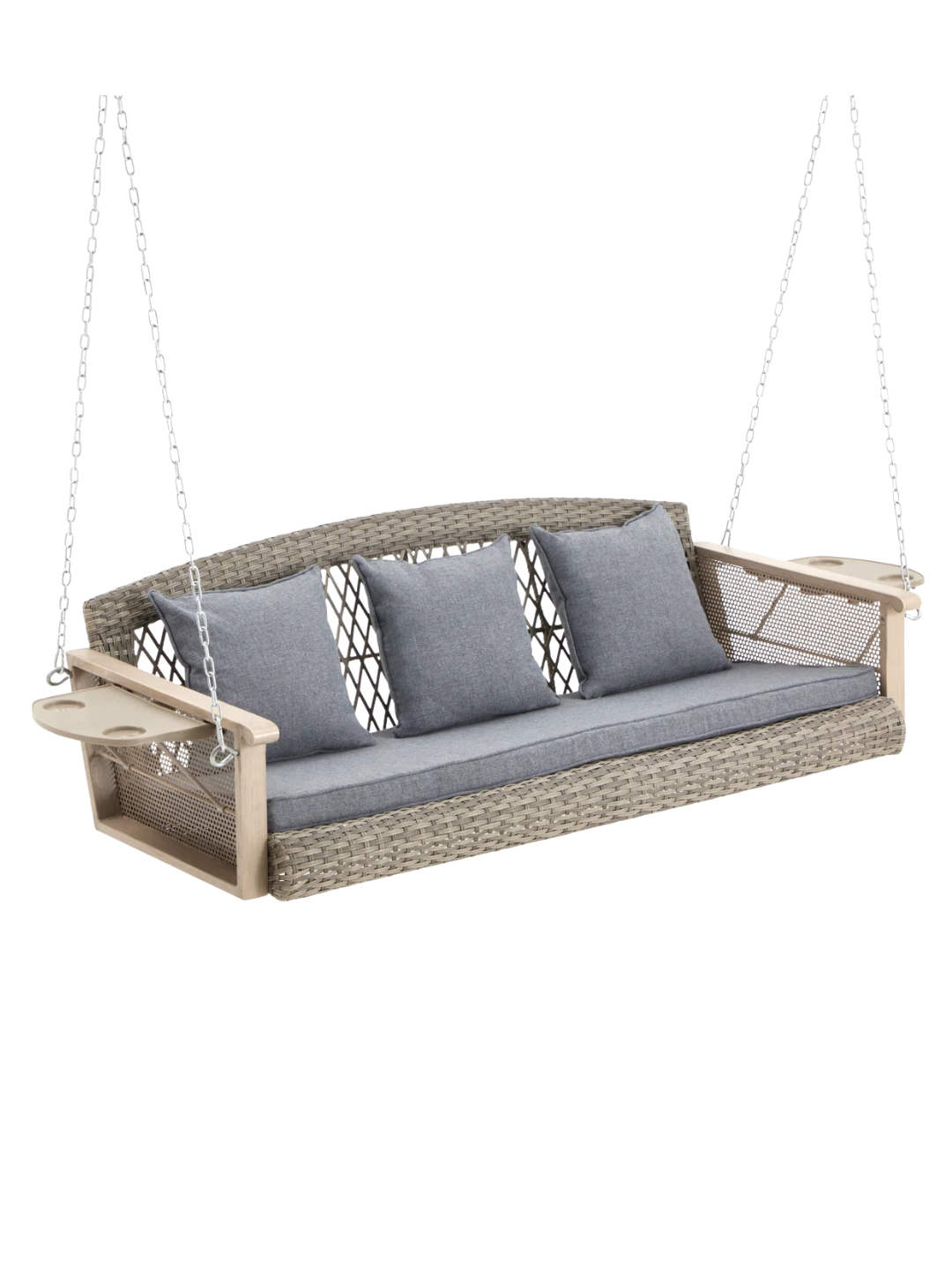 an outdoor porch swing