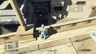 Scoping out Mission Row Police Station as part of The Gangbanger Robbery in GTA Online