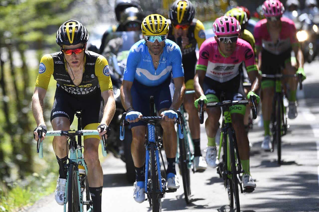 Alejandro Valverde (Movistar) went in the breakaway