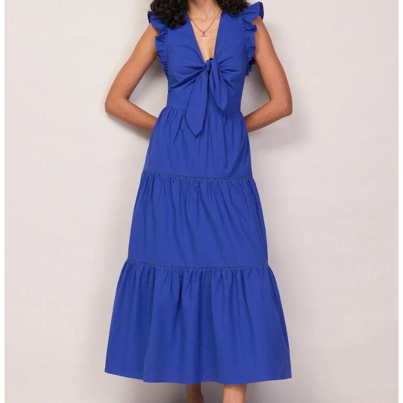 Ro&amp;amp;Zo, Cobalt Tie Front Poplin Dress