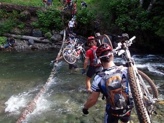 The stream crossings helped keep the race interesting.